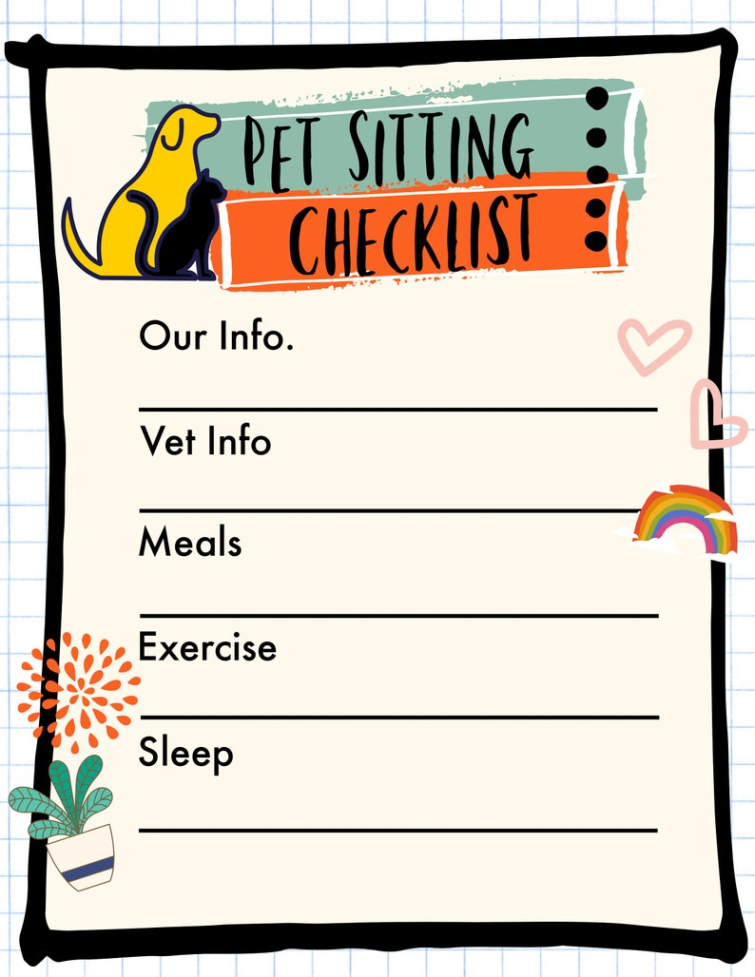 free custom dog sitting instructions template pdf example