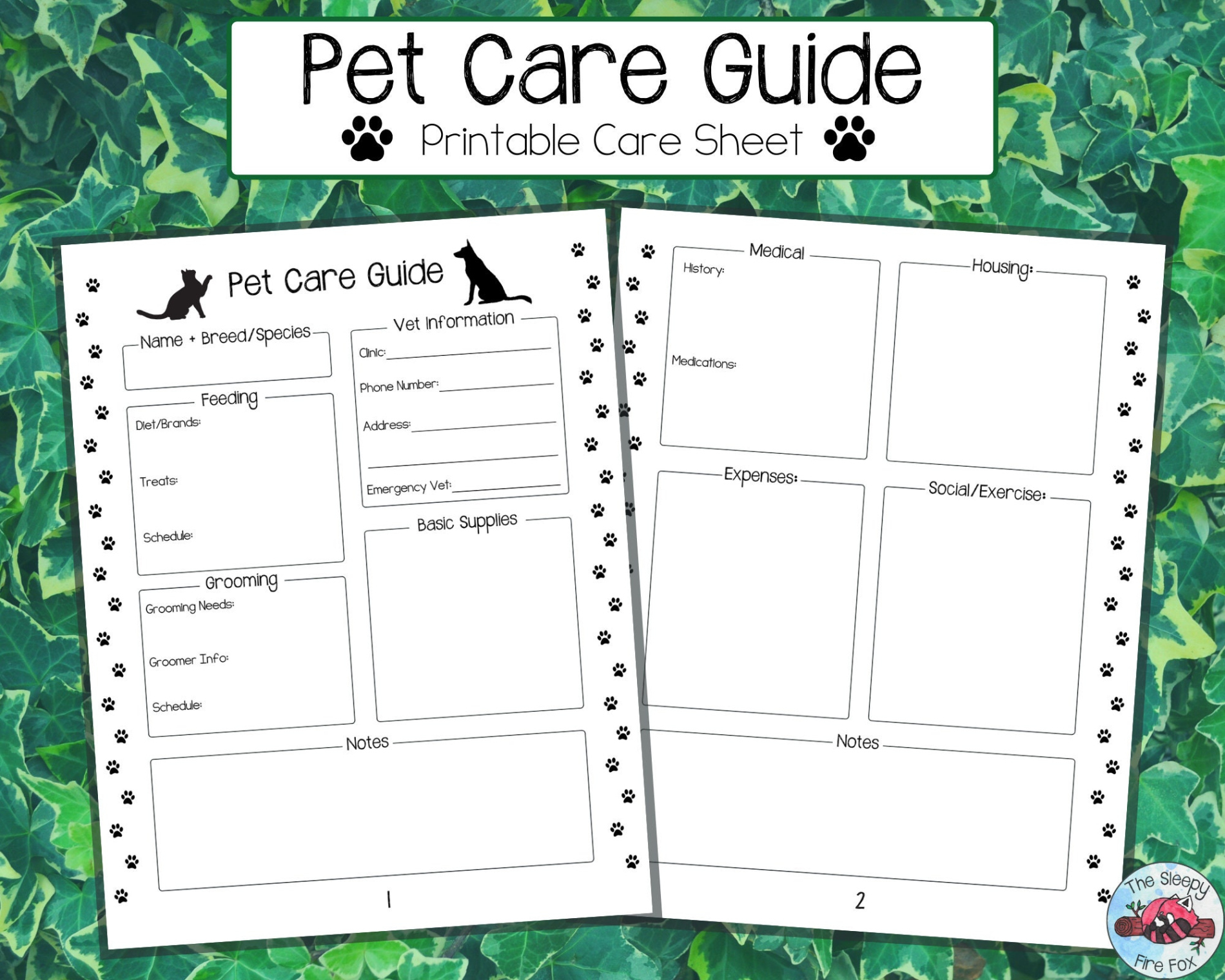 free custom pet care instructions template excel example