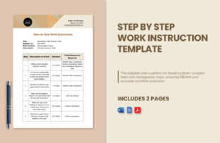 free custom visual work instruction template​ pdf