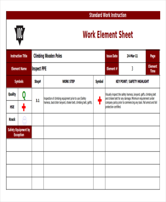 free editable writing work instructions template  sample