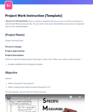 free  it work instruction template doc