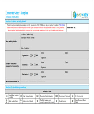 printable it work instruction template excel sample