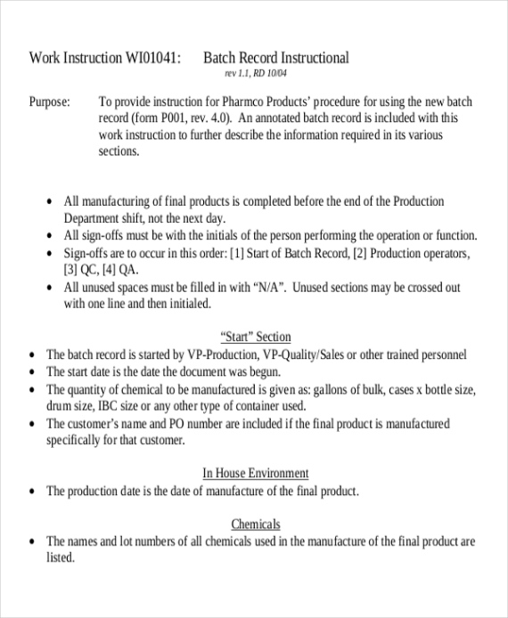 printable manufacturing assembly instructions template excel sample