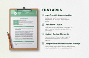 standard work instructions template doc example