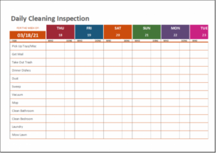 Blank Daily Office Cleaning Schedule Template Word Example