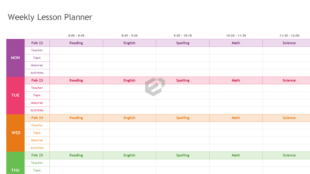 Blank Weekly Teaching Schedule Template Pdf Example