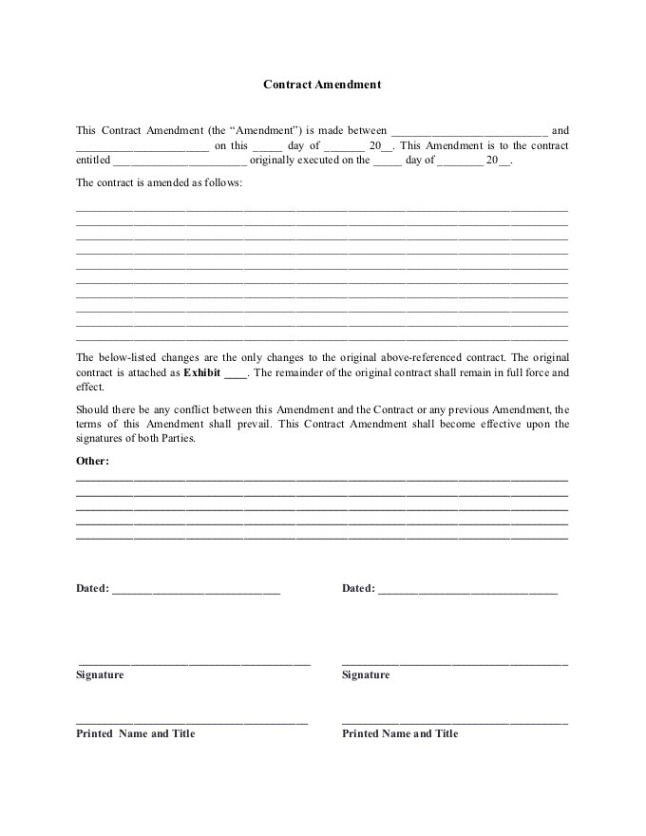 editable contract amendment template for your business contract amendment boilerplate maryland law template example