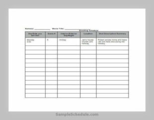 Editable Documentary Film Production Schedule Template Pdf Example