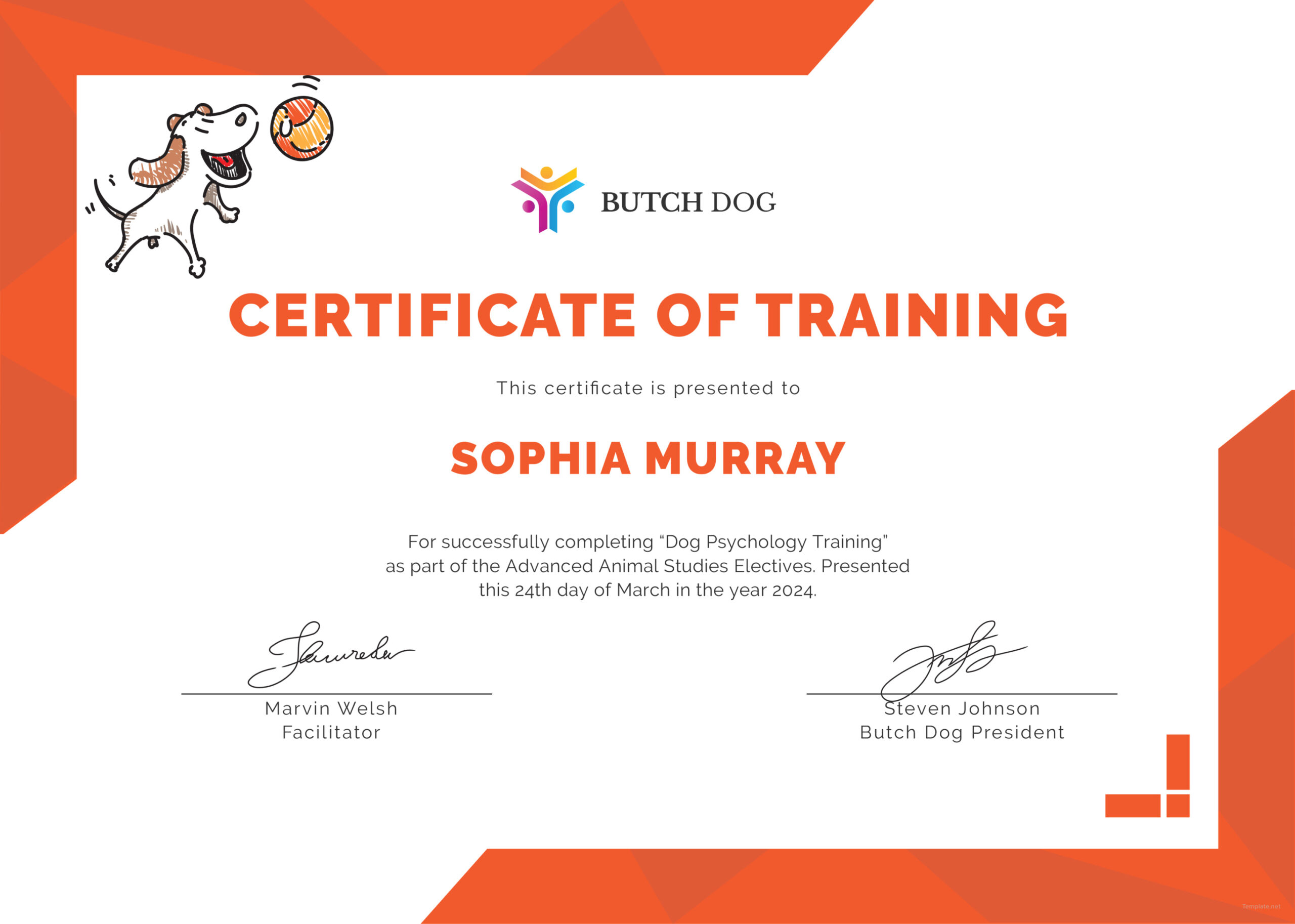 Editable Dog Obedience Training Certificate Template Pdf