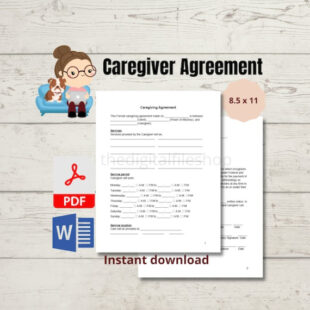 editable elder care contract template  etsy home health care contract template example