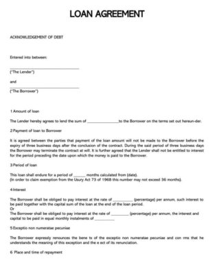 editable free car loan template car payment agreement contract template