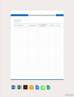 Free Blank Food Safety Cleaning Schedule Template  Sample