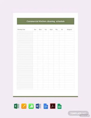 Free Editable Office Kitchen Cleaning Schedule Template Doc Example