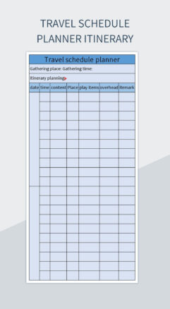 Free Printable Business Trip Schedule Template Excel Example