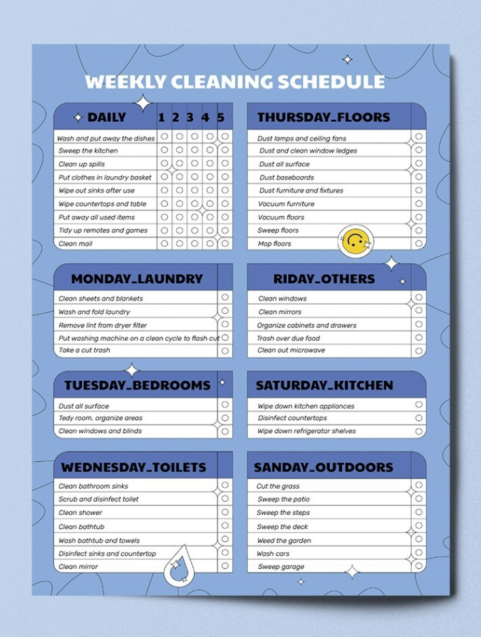 Free Printable Daily Office Cleaning Schedule Template Pdf Sample