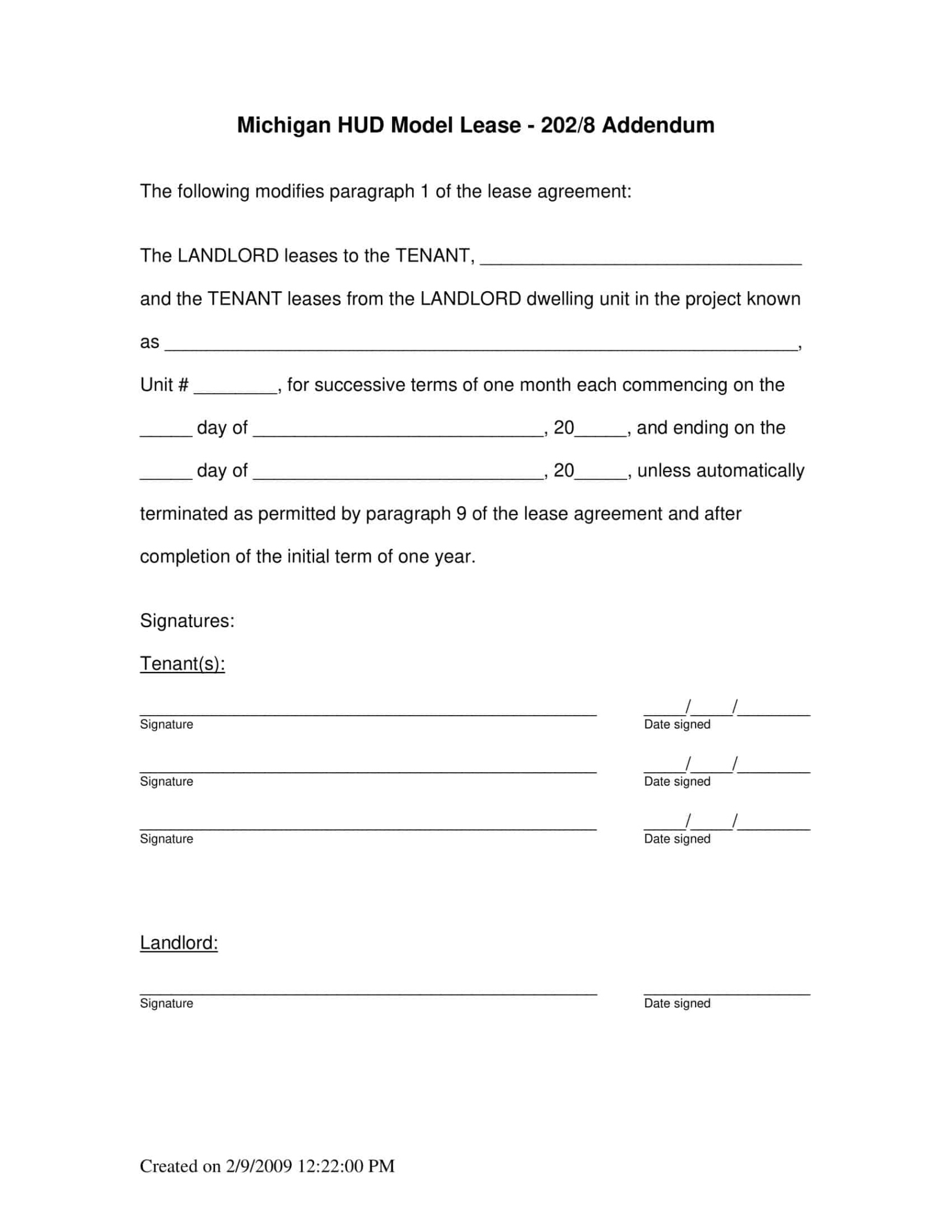 free printable lease addendum templates pdf word addendum to a contract template doc