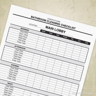 Free Printable Restroom Cleaning Schedule Template Pdf