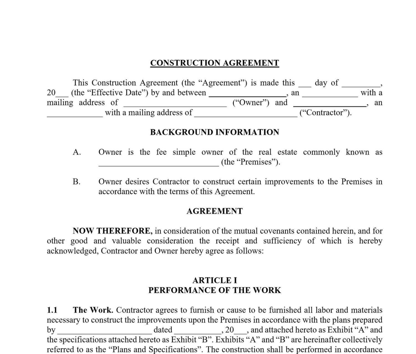 free sample construction contract template agreement  approveme design and build contract template word