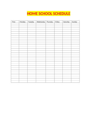 Free Sample Homeschool Daily Schedule Template