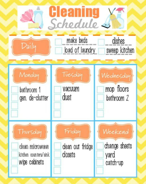 Free Sample Nursing Home Cleaning Schedule Template Excel Example