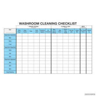 Free Sample Restroom Cleaning Schedule Template  Sample