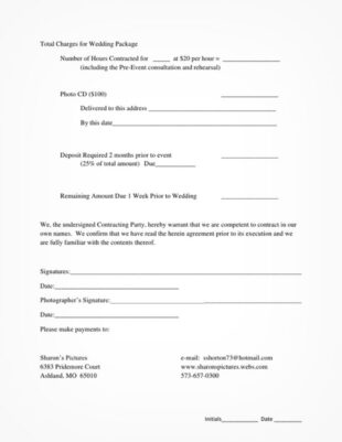 free wedding photography contract  a guarantee for safety contract for photography services template pdf