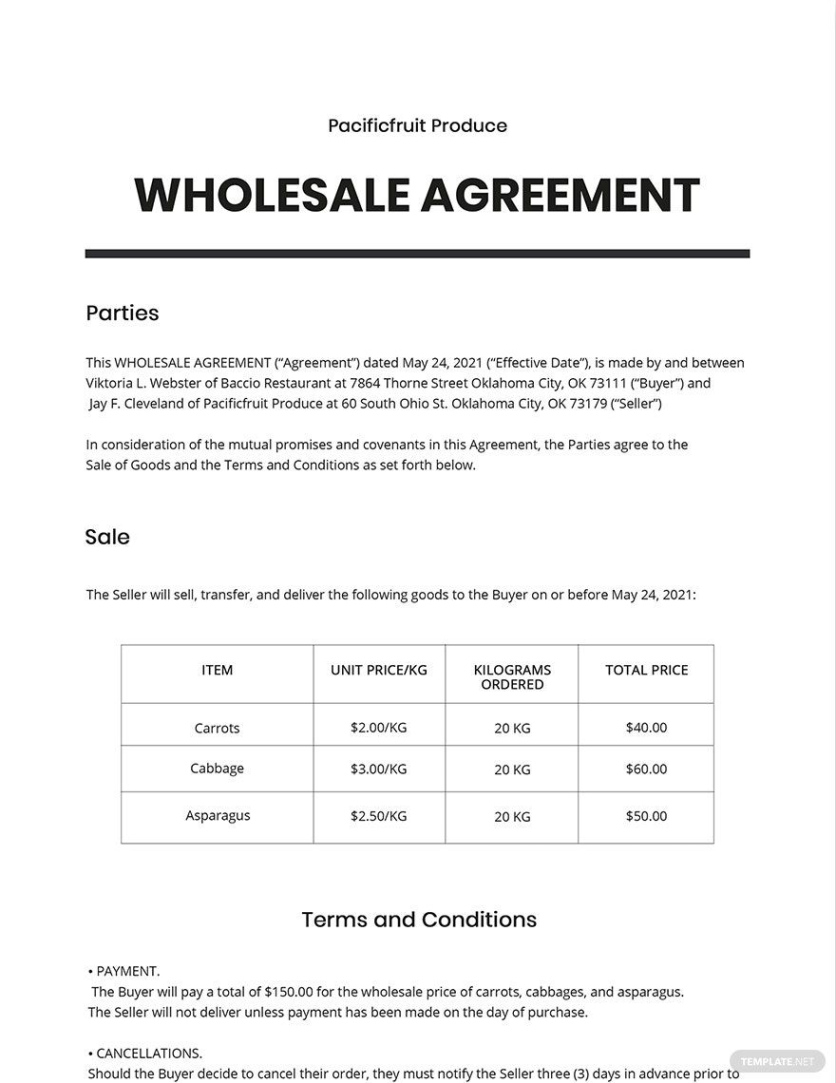 free wholesale agreement templates  documents design free download  template real estate wholesale contract template excel