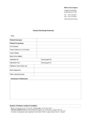 hospital discharge instructions template pdf sample