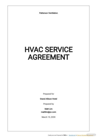 hvac service level agreement template free pdf  template hvac service agreement contract template pdf