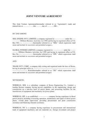 joint venture agreement  11 examples format pdf joint venture agreement contract template sample