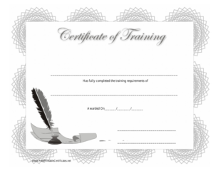 Printable Employee Training Certificate Template Sample