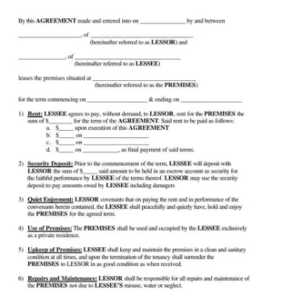 printable free shortterm rental agreement templates word  pdf short term lease contract template example