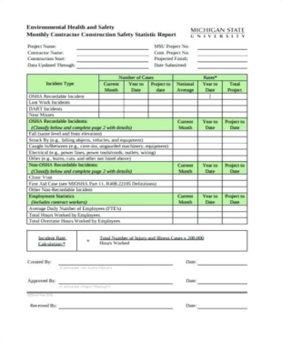 Printable Monthly Safety Training Schedule Template Word