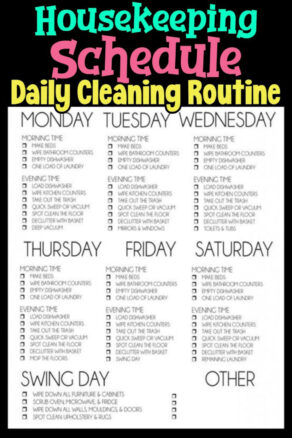 Printable Nursing Home Cleaning Schedule Template Doc Example