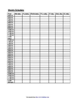 Printable University Class Schedule Template Doc