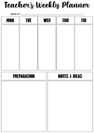 Printable Weekly Teaching Schedule Template Pdf