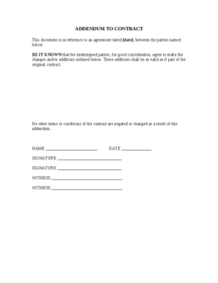 service contract addendum template addendum to a contract template excel