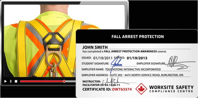 Blank Fall Protection Training Certificate Template Word