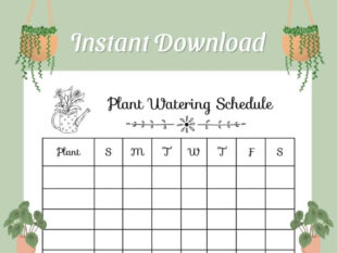 Blank Indoor Plant Watering Schedule Template Doc