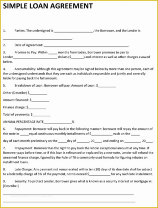 Blank Loan Contract Between Friends Template Doc