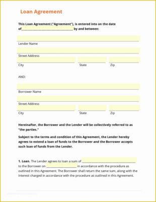 Blank Loan Contract Between Friends Template Word Sample