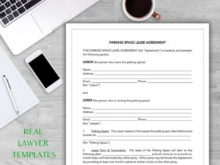 Blank Parking Space Rental Contract Template Excel Sample