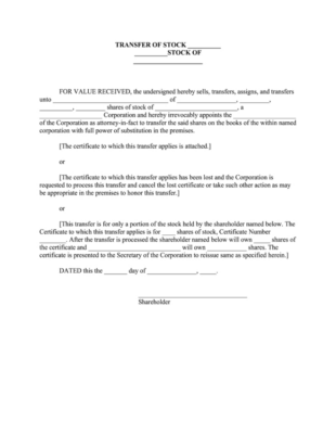 Blank Transfer Of Ownership Contract Template Word