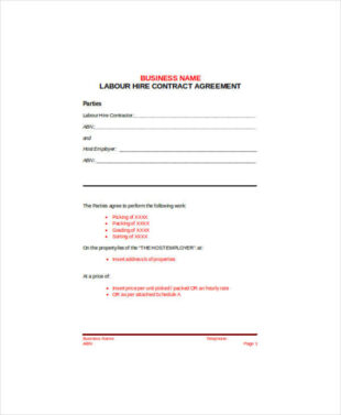 Blank Work Made For Hire Contract Template  Sample