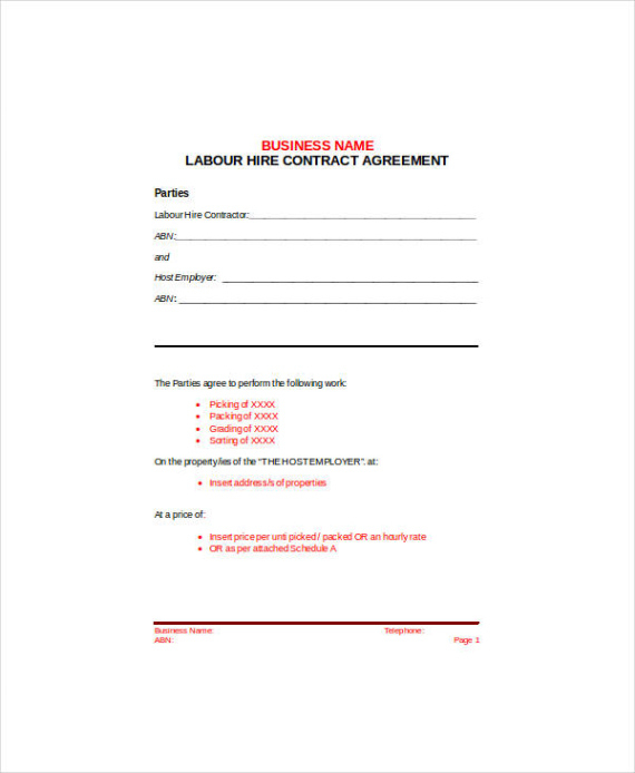 Blank Work Made For Hire Contract Template  Sample