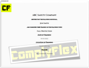 Custom Fall Protection Training Certificate Template Doc