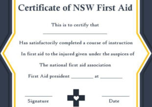 Custom First Aid Training Certificate Template Doc