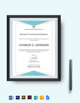 Custom Personal Trainer Certificate Template