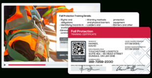 Editable Fall Protection Training Certificate Template Sample