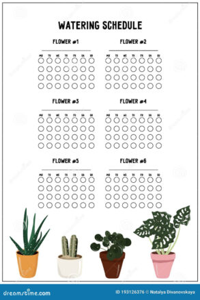 Editable Indoor Plant Watering Schedule Template Pdf Example